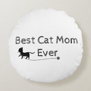 Modern and Simple Best Cat Mum Ever Round Cushion