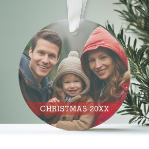 Modern and Simple Christmas Photo Ornament