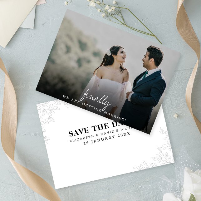 Modern and Simple Finally Calligraphy Flat Save The Date (Creator Uploaded)