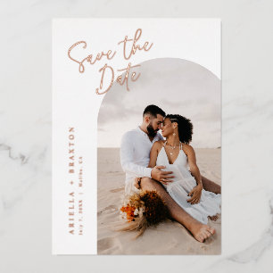 Modern and Simple Foil Save The Date Card