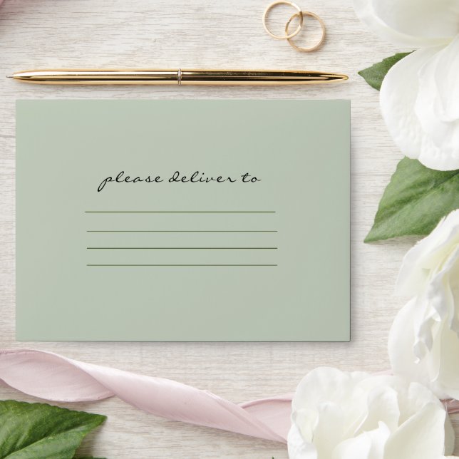 Modern and Simple Green Christmas Envelope (Wedding)
