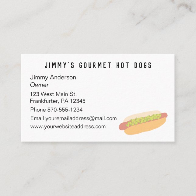 Modern and Simple Hot Dog Custom Business Card (Front)