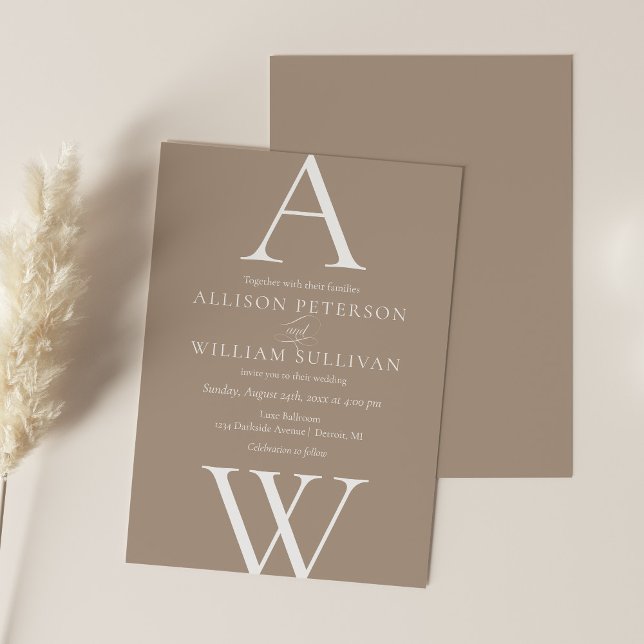 Modern and Simple Neutral Wedding Invitation (Creator Uploaded)