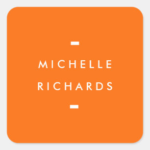 Modern and Simple Orange Square Sticker