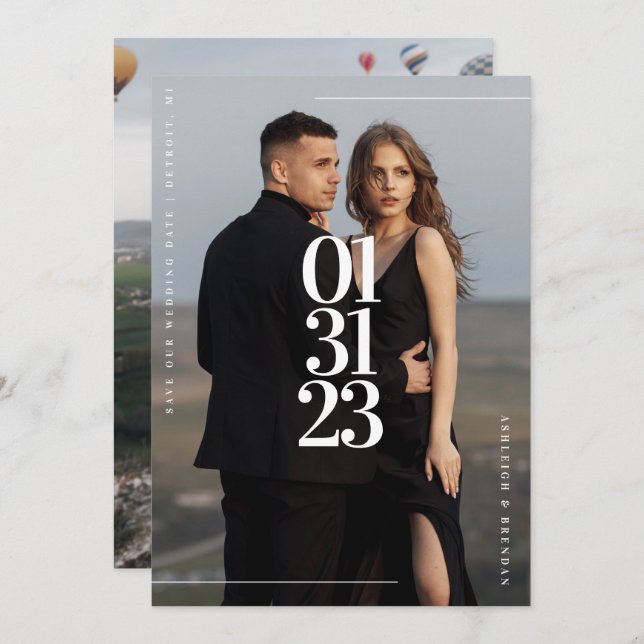 Modern and Simple Photo Save The Date Card (Front/Back)