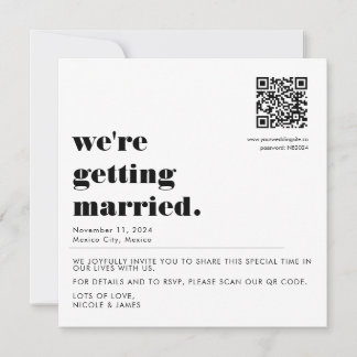 Modern and Simple QR Code Wedding Invitation