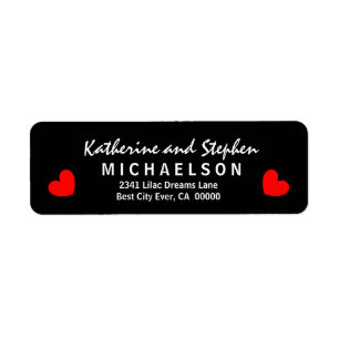 Modern and Simple Style with Hearts S304d Return Address Label