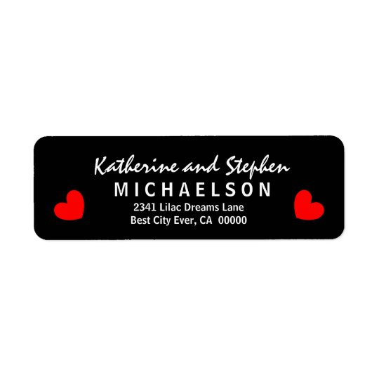 Modern and Simple Style with Hearts S304d Return Address Label