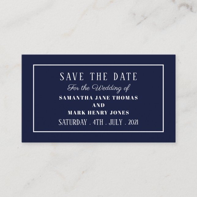 Modern and Sleek, Any Colour, Save the Date Enclosure Card (Front)
