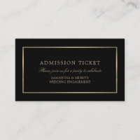 Modern and Sleek, Black and Gold, Admission Ticket