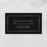 Modern and Sleek, Black & Silver, Admission Ticket
