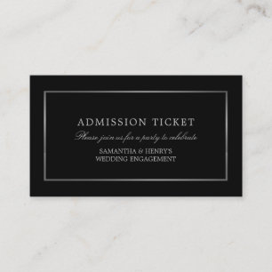 Modern and Sleek, Black & Silver, Admission Ticket Enclosure Card