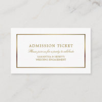 Modern and Sleek, White and Gold, Admission Ticket