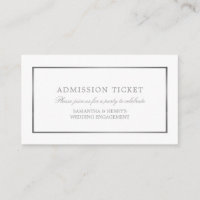 Modern and Sleek, White & Silver, Admission Ticket