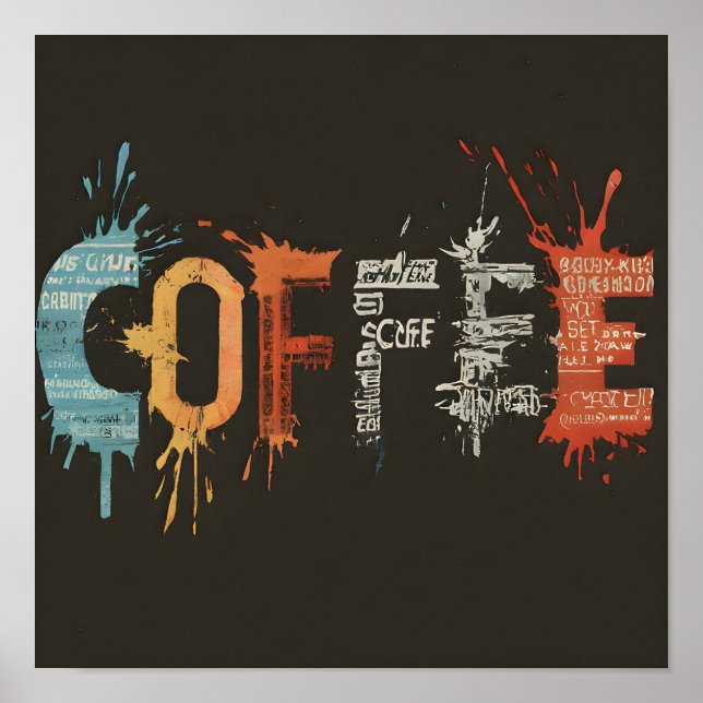 Modern and style abstract Coffee Art Coffee bar Poster (Front)