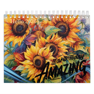 Modern and Stylish Sunflower Calendar 2024 Monthly