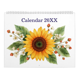 Modern and Stylish Sunflower Monthly Calendar 2026