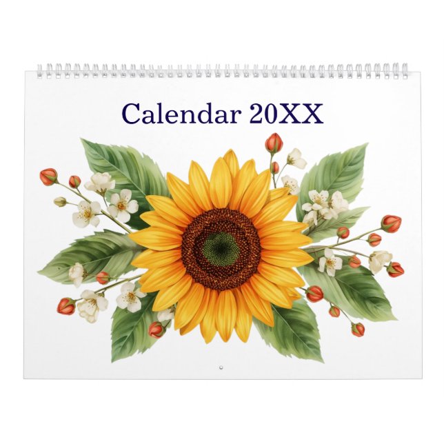 Modern and Stylish Sunflower Monthly Calendar 2026 (Cover)