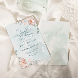 Modern and Trendy Blue Rose Wedding Save The Date