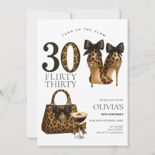 Modern and Trendy Flirty 30 Birthday Invitation