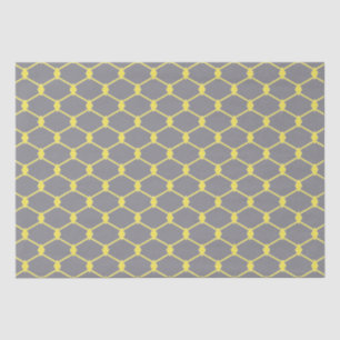 Modern and Trendy Grey and Yellow Chain Link  Tissue Paper