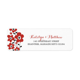 Modern Anemone   Return Address Label