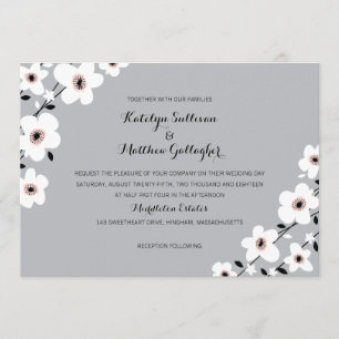 Modern Anemone   Wedding Invitation