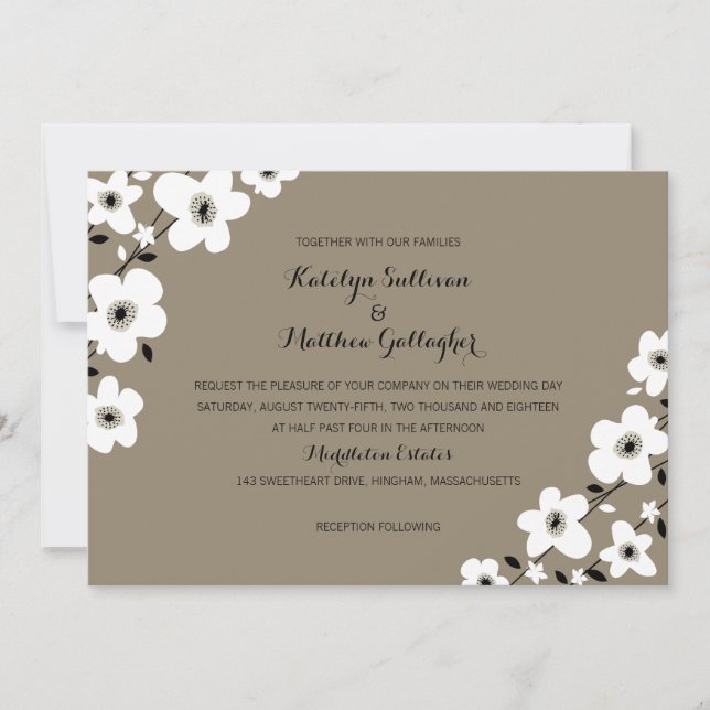 Modern Anemone | Wedding Invitation (Front)