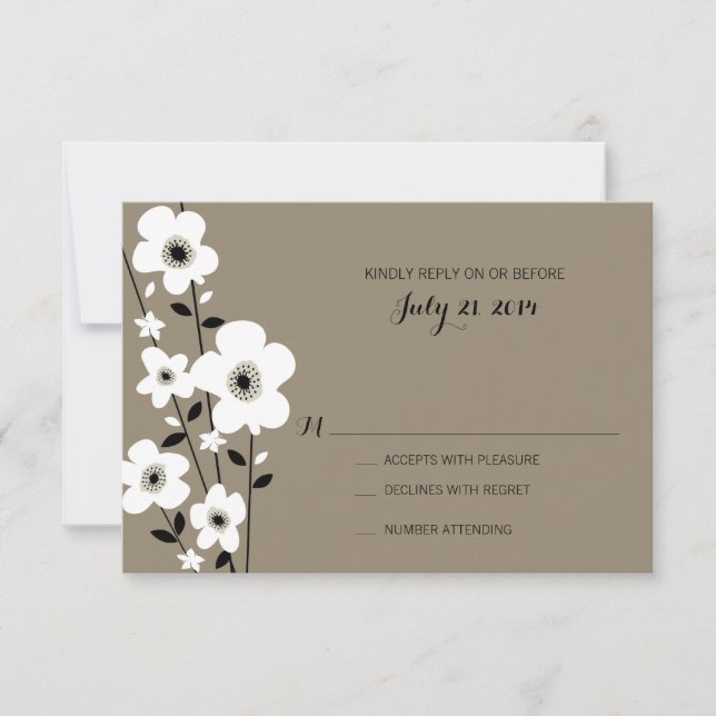 Modern Anemone | Wedding RSVP Card (Front)