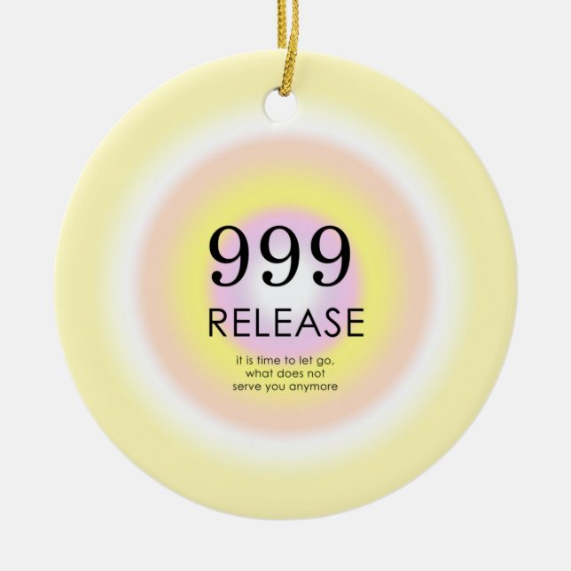 Modern Angel Numbers Numerology Meaning 999   Ceramic Ornament (Front)