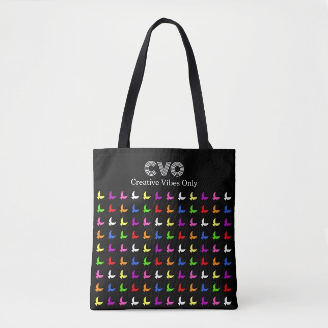 Modern Angels Pattern Custom Text Initials Tote Bag (Front)