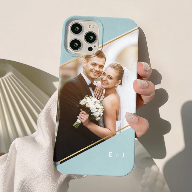 Modern Angle Monogrammed Custom Photo Case-Mate iPhone Case (Creator Uploaded)