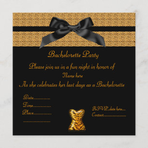 MODERN ANIMAL PRINT WITHY BOW BACHELORETTE INVITE
