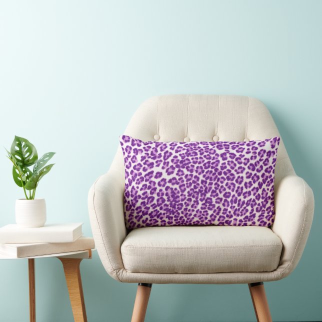Modern animal printed purple abstract lumbar pillo cushion (Chair)