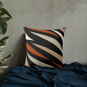 Modern Animal Stripes Natural Earth Tones Cushion