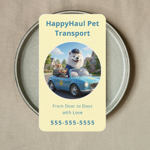Modern Animal Transport Pet Travel & Taxi Service Business Card