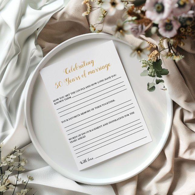 Modern  Anniversary 50th wedding party game Card (Creator Uploaded)