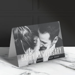 Modern Anniversary   Photo Love Happy Couples Name Card