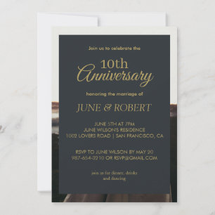 Modern anniversary photo love invitation