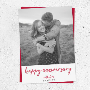 Modern Anniversary Photo   Minimalist Red Stylish 