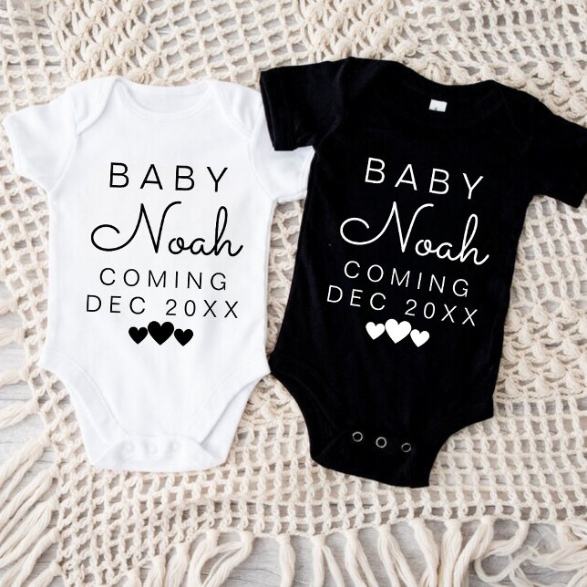 Modern Announcement Custom Last Name Baby Announce Bodysuit (Creator Uploaded)
