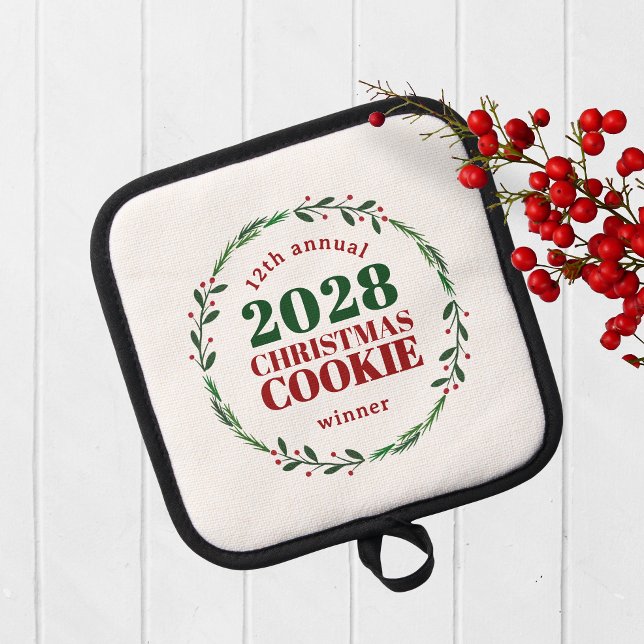 Modern Annual Holiday Contest Winner Prize Pot Holder (Christmas Holiday Competition Prize Pot Holder for the Winner. Great for Cookie & Sweater Contests!)
