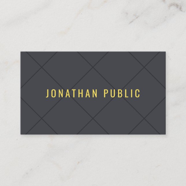 Modern Anthracite Grey Colour Minimalist Template Business Card (Front)
