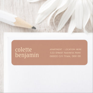 Modern Antique Orange & Pale Peach Address Return Address Label