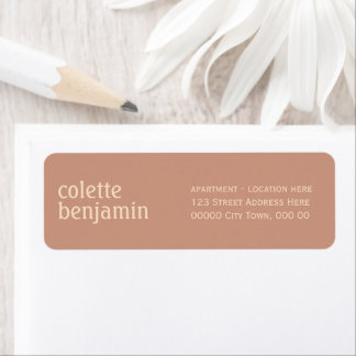 Modern Antique Orange & Pale Peach Address Return Address Label