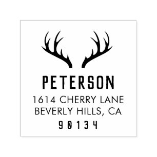 Modern Antler Vintage Return Address Stamp