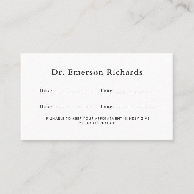 Modern any colour custom name logo appointment car card (Front)