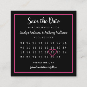 Modern Any Colour Photo Calendar Save The Date Enclosure Card