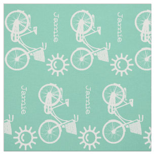 Modern Any Colour Sunshine Bicycle Personalised Fabric