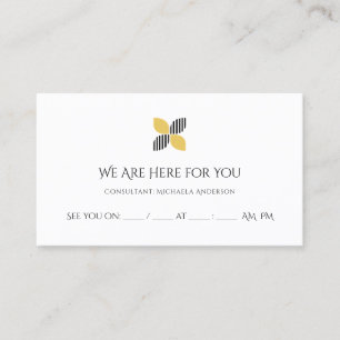 Modern Appointment Reminder Chic Black Gold Logo Card